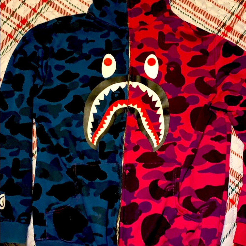 Bathing ape hoodie full zip shark cami